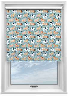 Pony Pals, Turquoise - Roller Blind